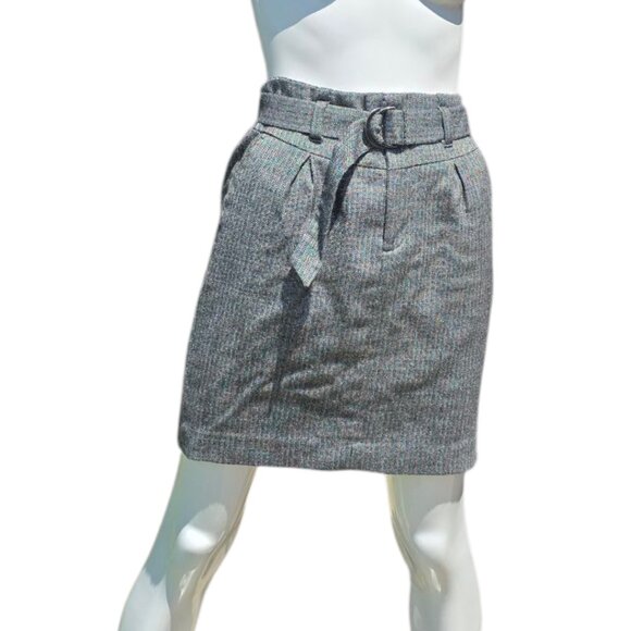 BANANA REPUBLIC Belted Wool Blend Mini sz 6 - Picture 2 of 10